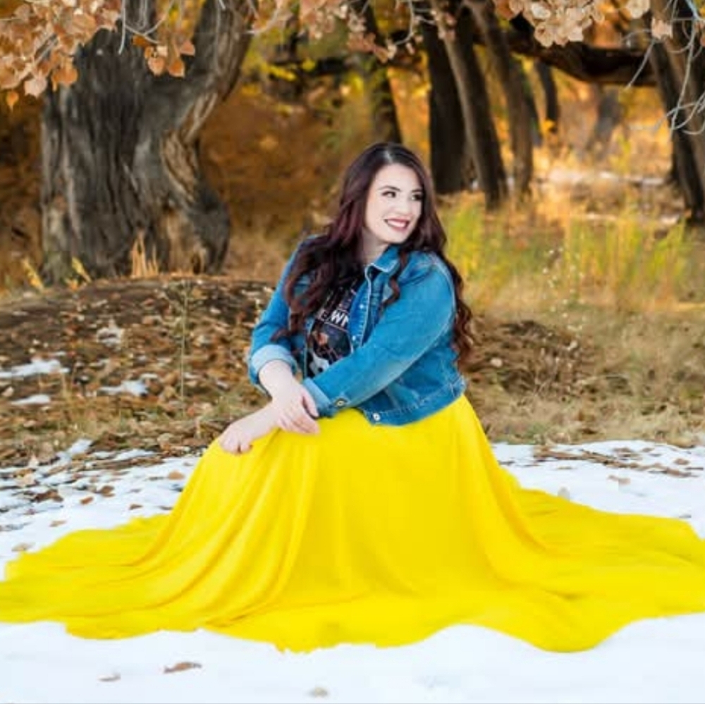 Chicwish Gold Asymmetrical A-Line Maxi Skirt